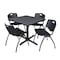 Cain Cain Square Table & Chair Set, Wood, Metal, Plastic Top, Grey TB4242GY47BK - alternate 1
